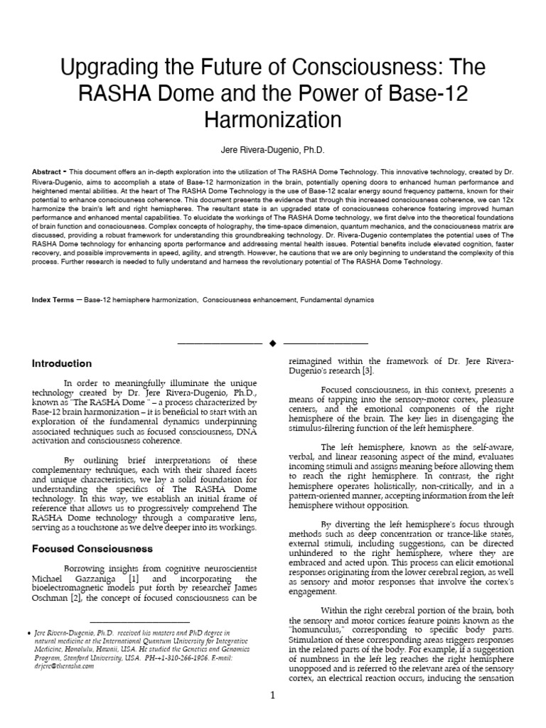 RASHA Dome: Base-12 Brain Harmonization | PDF | Neural Oscillation ...