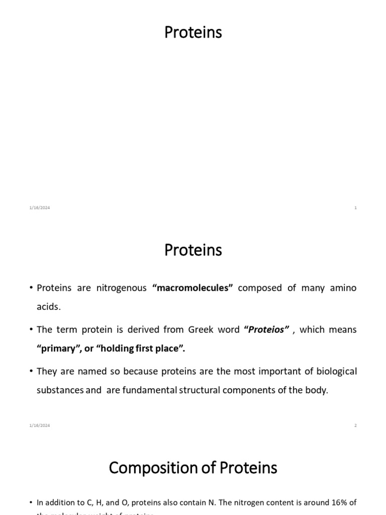 Proteins for Nursing PDF Proteins Amino Acid