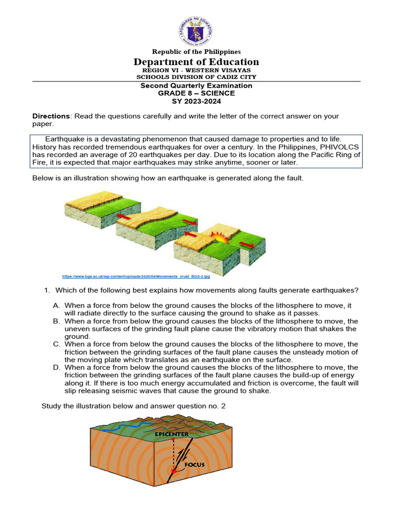 Grade 8 - Science - 2nd Quarter Test | PDF | Earthquakes | Tropical ...