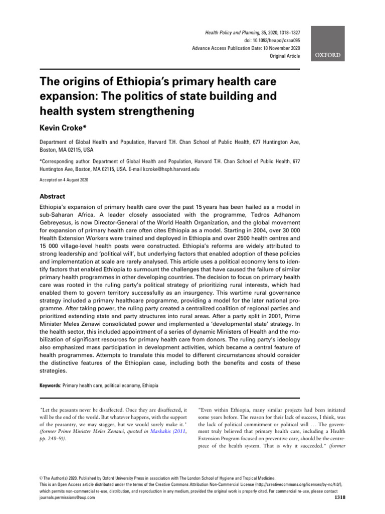 Ethiopia's Primary Health Care Expansion | PDF | Ethiopia | Health Care