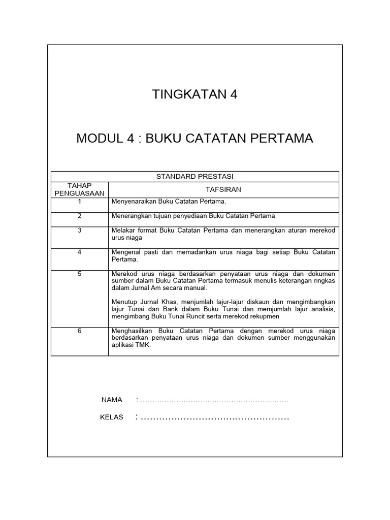 Modul 4 Buku Catatan Pertama | PDF