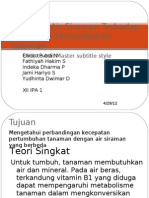 Pengaruh Air Siraman Terhadap Kecepatan Pertumbuhan Tanaman