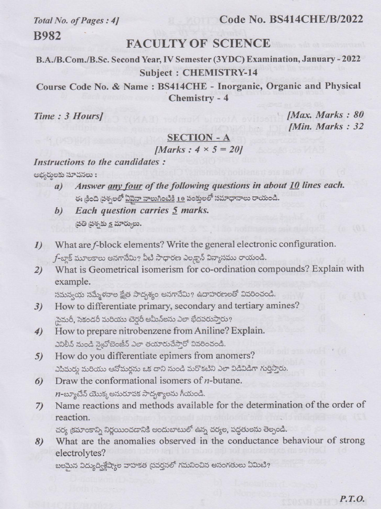 Chemistry Jan 2022 Pdf