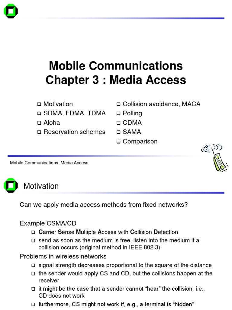 Mobile Communications Chapter 3: Media Access | PDF | Channel Access ...