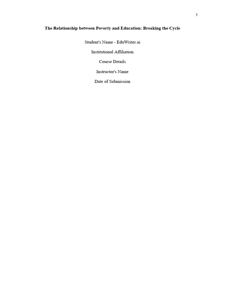 Poverty's Impact on Education Access | PDF | Poverty | Poverty ...