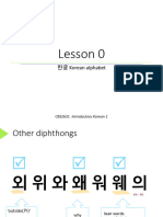 Lesson 0: 한글 Korean alphabet