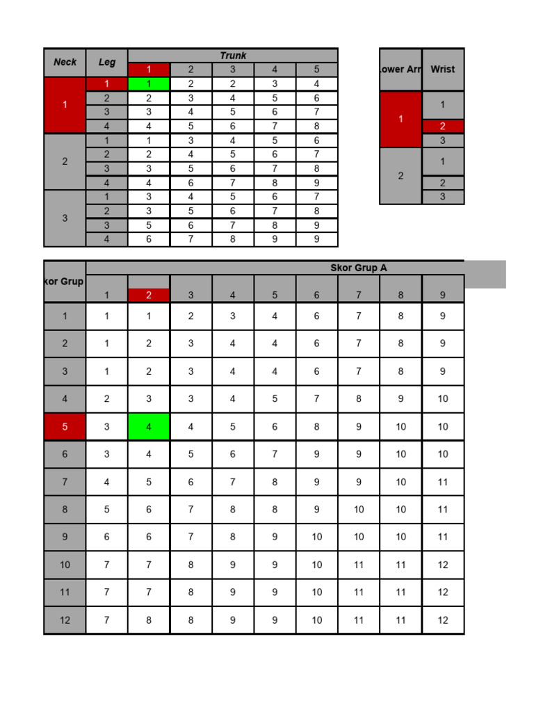 Skor dan Analisis Metode REBA | PDF