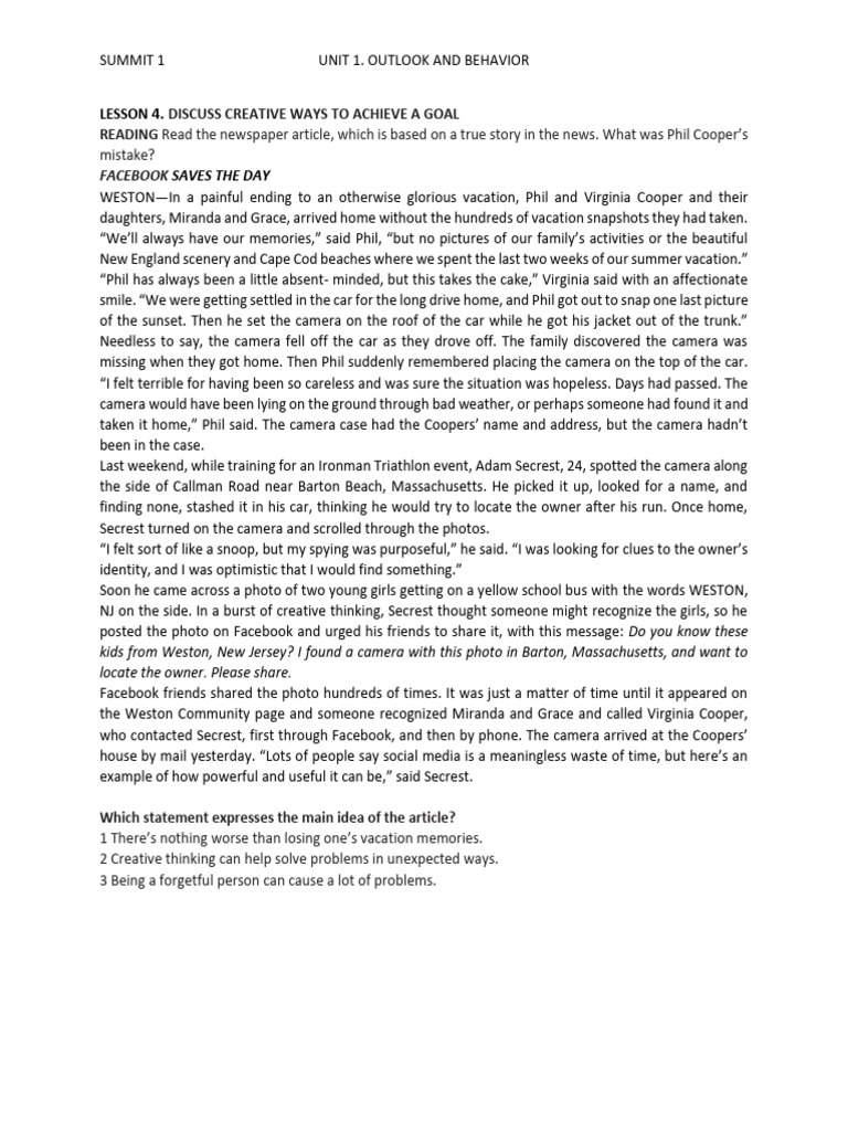 English 11a Unit 1 Lesson 4 Scaled