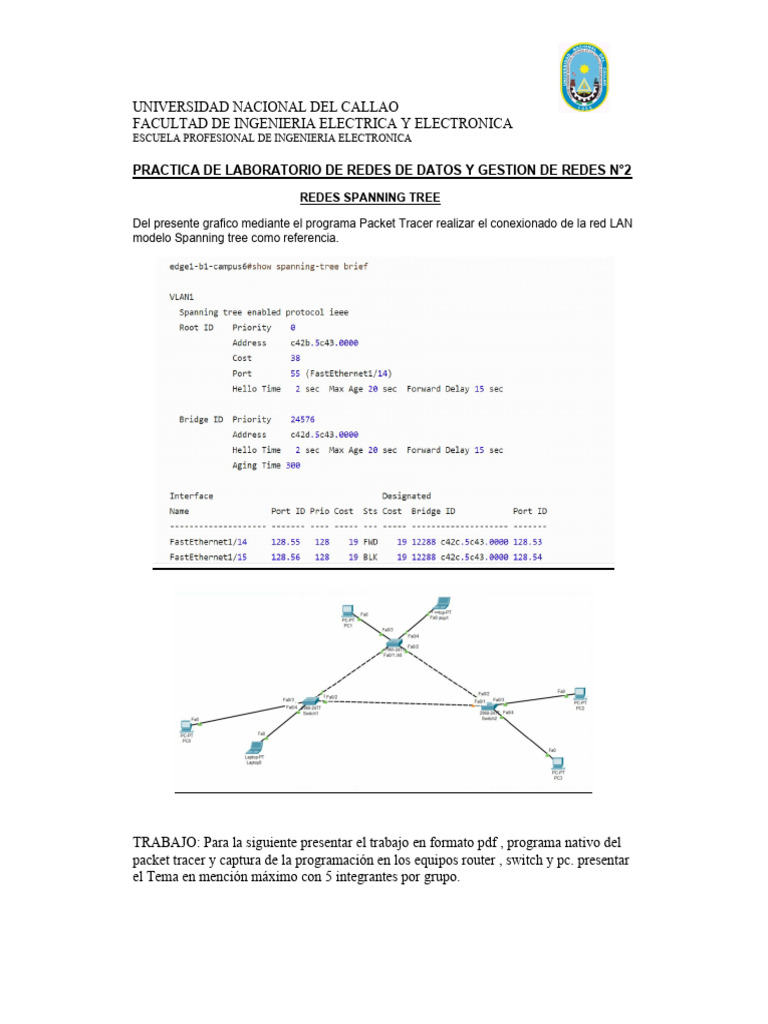 Práctica de Redes Spanning Tree en Packet Tracer | PDF | Informática
