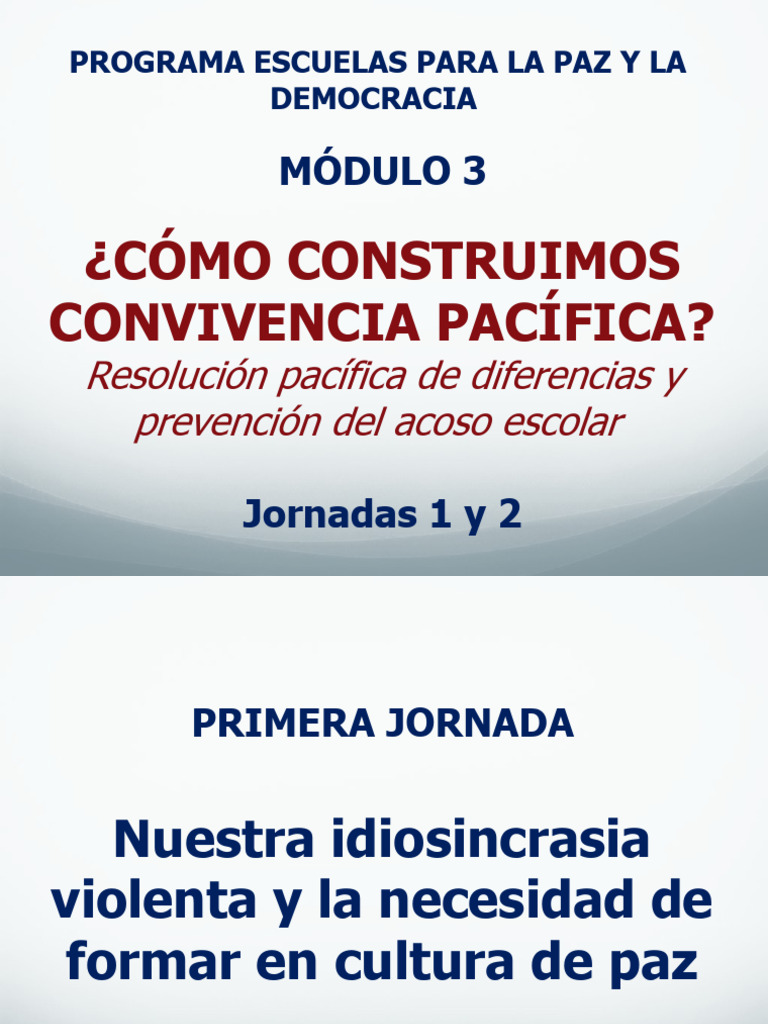Convivencia Pacífica y Cultura de Paz | PDF | Sicología | Ciencias del ...