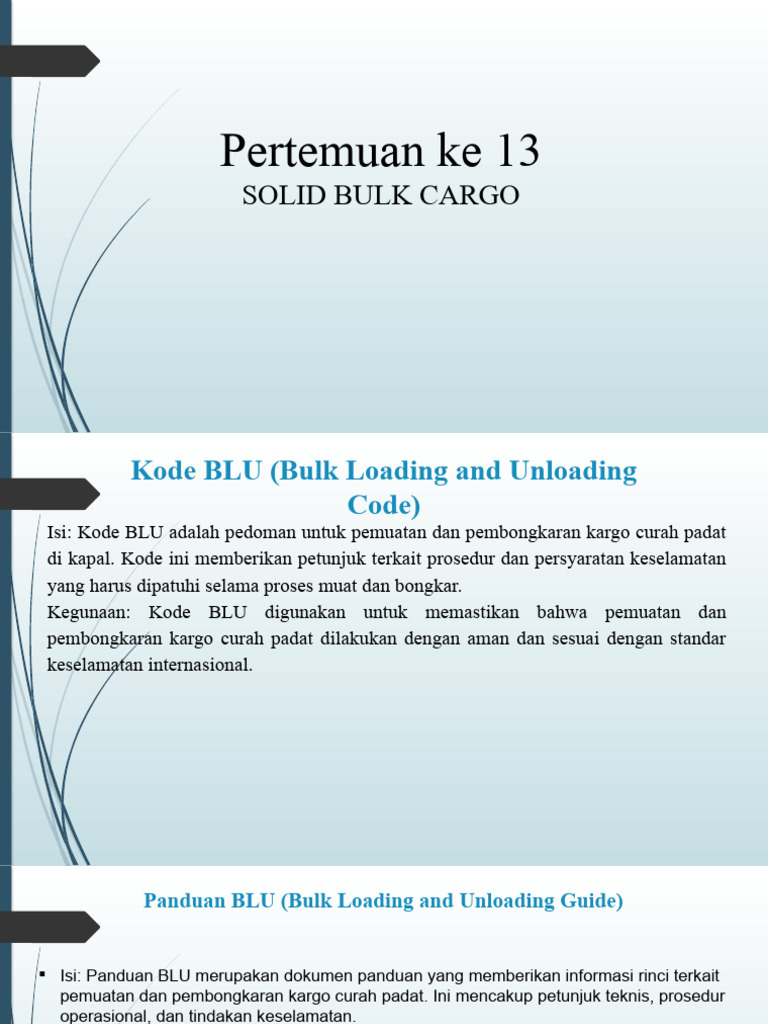 Kode BLU untuk Kargo Curah Padat | PDF