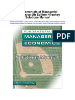 Instant Download Fundamentals of Managerial Economics 9th Edition Hirschey Solutions Manual PDF Full Chapter