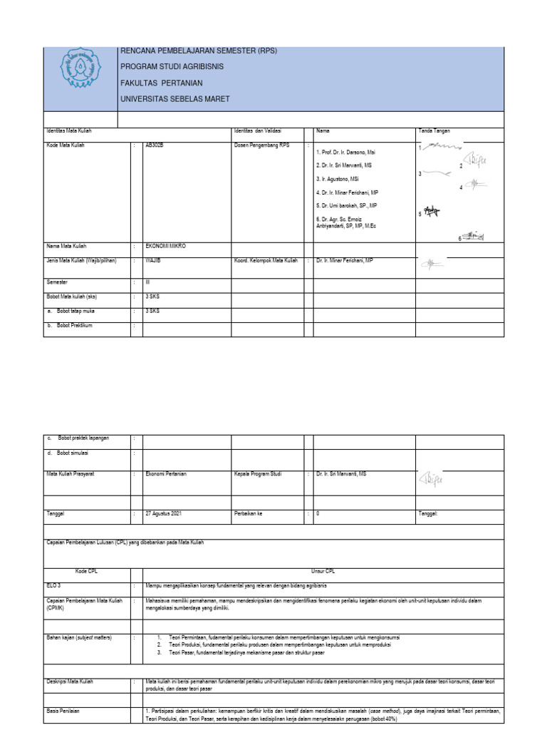 Rps-Ek Mikro Uns MBKM Upload | PDF