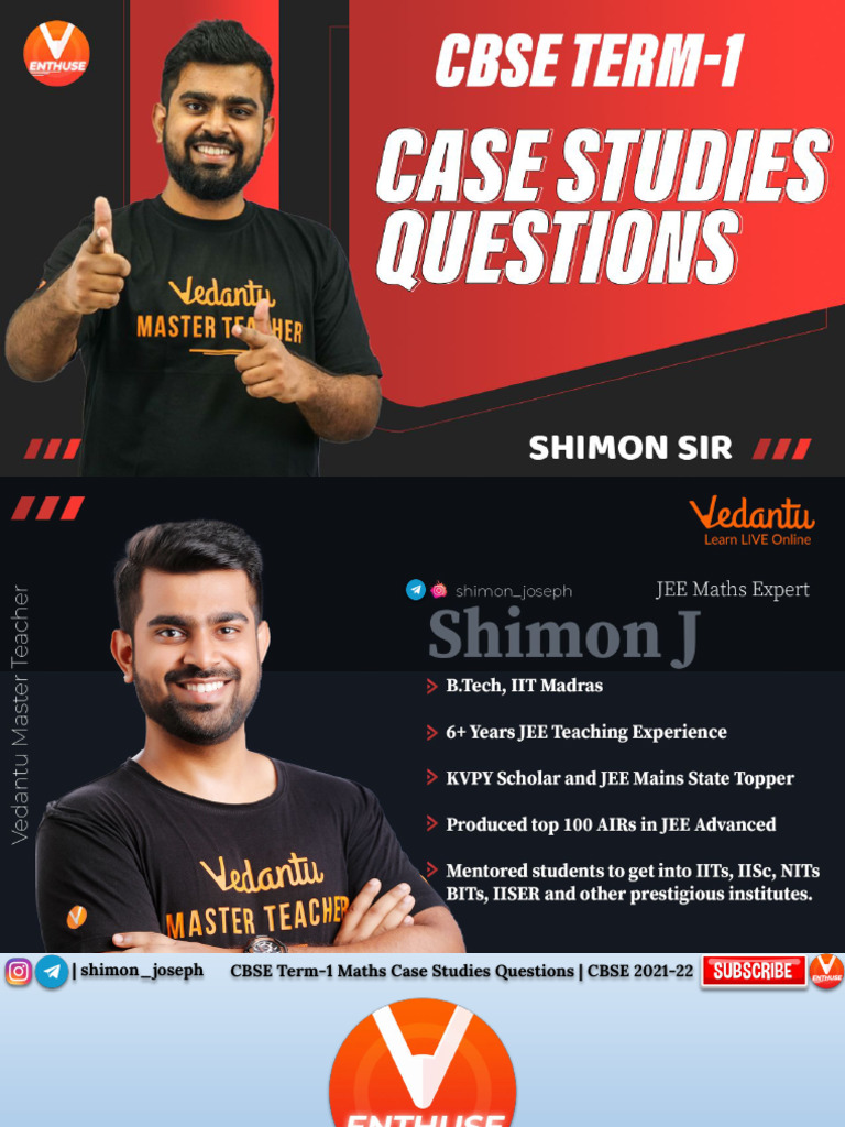 CBSE Term-1 Maths Case Studies Guide | PDF | Teaching Methods ...