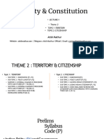 12 Polity Theme 2 Territory & Citizenship Theme 2 Lec 1 Outline