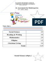 1st QUARTERLY ASSESSMENT Kindergarten