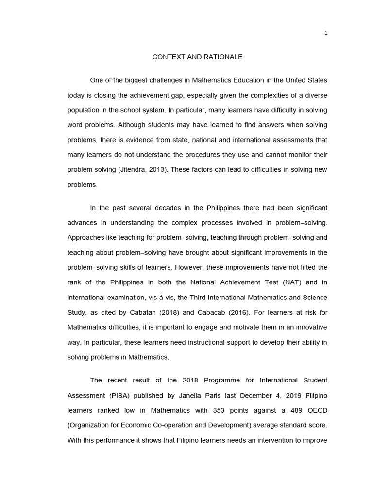 Completion Report-Action Research On Schema-Based Instruction (New ...