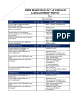 OFFICE ERGONOMICS CHECKLIST