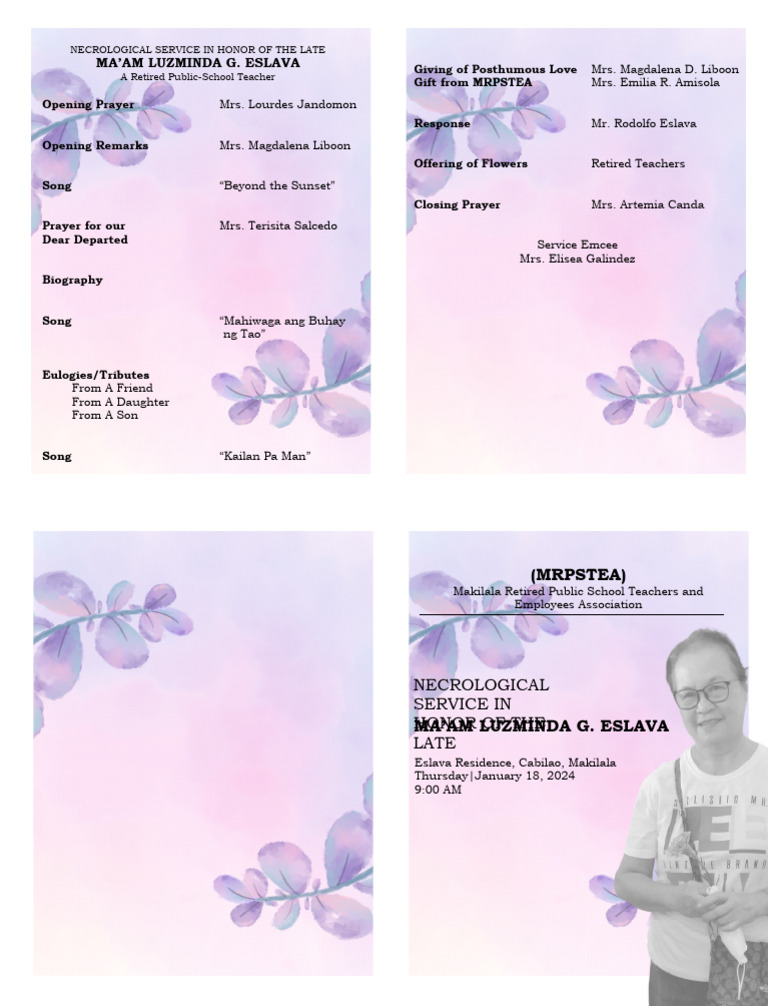 Necrological Service for Ma'am Eslava | PDF | Poetry