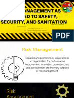 Risk Management As Applied To Safety, Security, and Sanitation