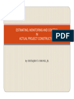 Estimating Monitoring and Control in Actual Project Construction