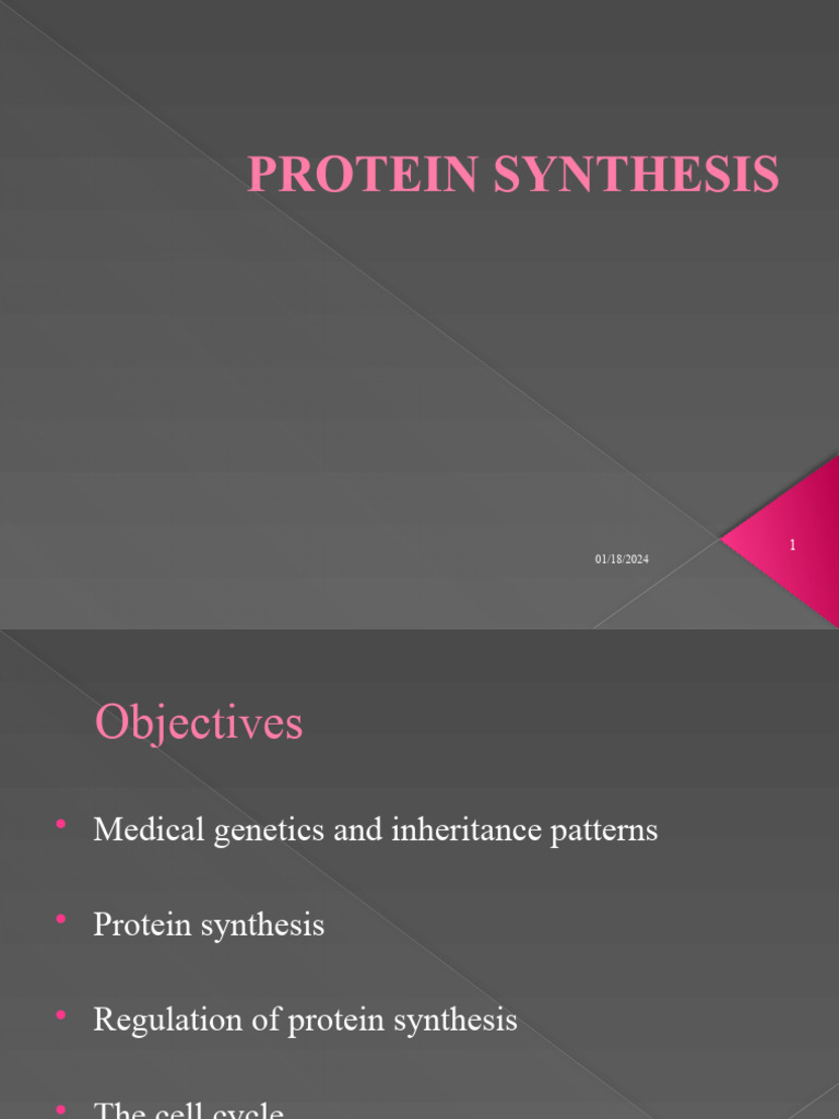4 - Protein Synthesis | PDF | Mitosis | Translation (Biology)