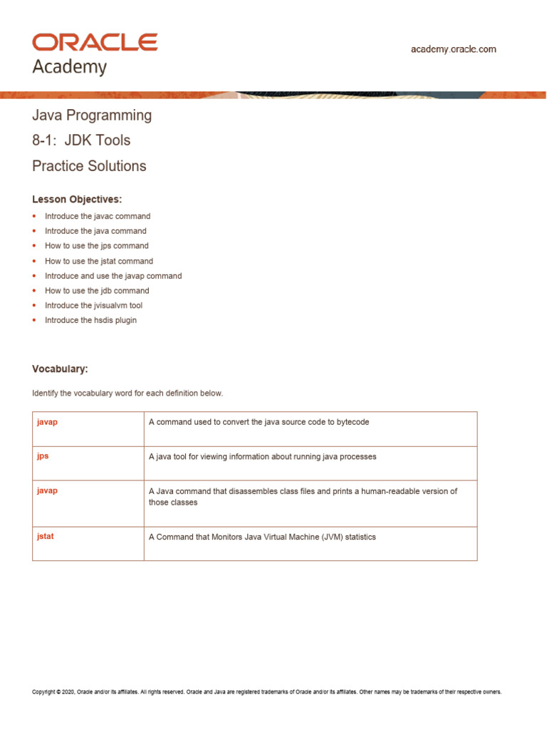 JP 8 1 Practice Solution | PDF | Java (Programming Language) | Java ...