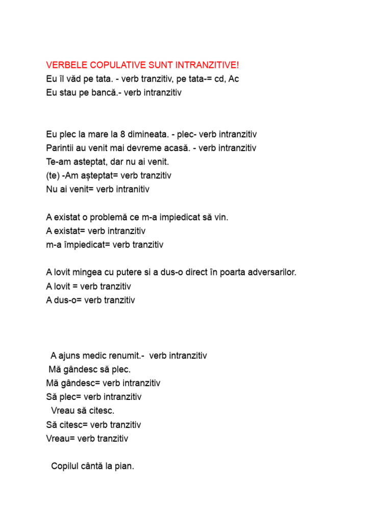 BogdanC - Verb Tranzitiv, Intrantizitv, Copulativ, Predicativ, Cls VIII ...