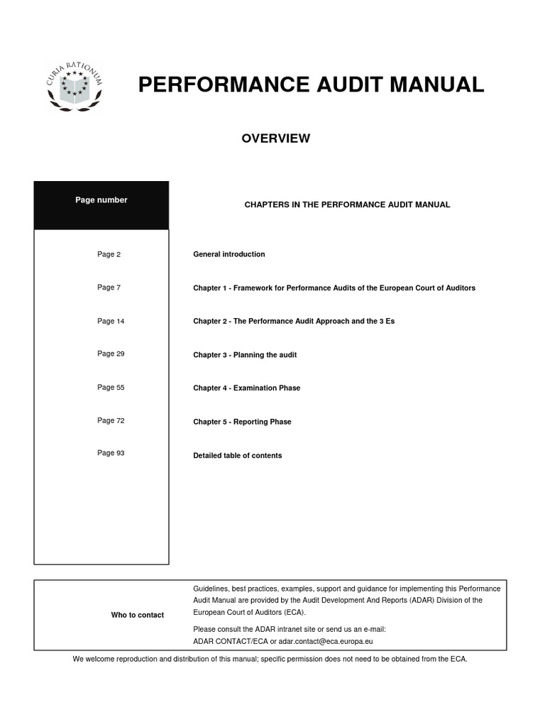 European Court of Auditors Audit Manual | PDF | Audit | Internal Control