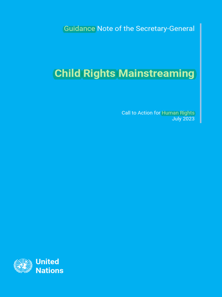 UN Child Rights Mainstreaming Guide | PDF | Children's Rights ...