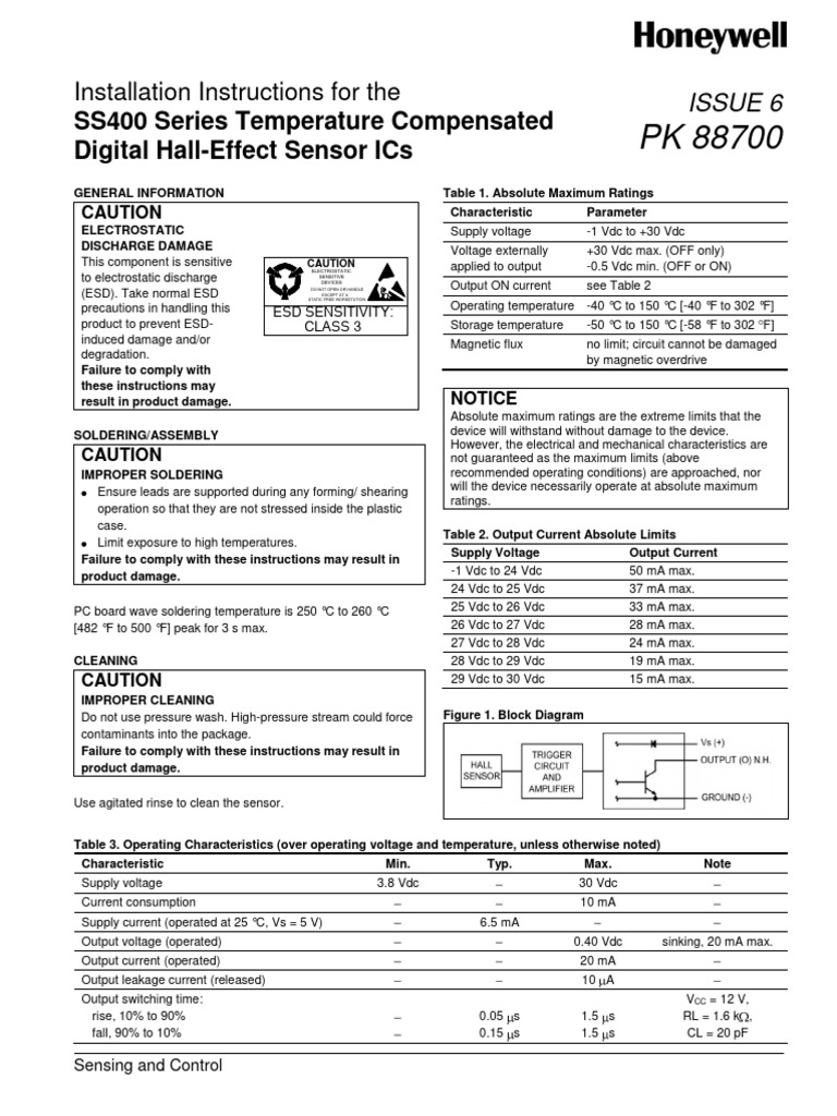 Hall Sensor | PDF | Electrostatic Discharge | Physical Sciences