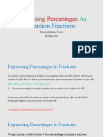 Expressing Percentages As Common Fraction