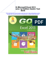 Instant Download Go With Microsoft Excel 2013 Comprehensive 1st Edition Gaskin Test Bank PDF Full Chapter