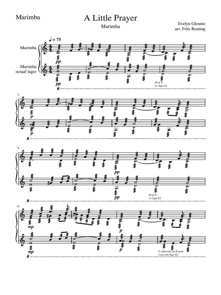 Evelyn Glennie's A Little Prayer for Marimba | PDF