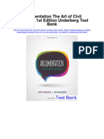 Instant Download Argumentation The Art of Civil Advocacy 1st Edition Underberg Test Bank PDF Full Chapter