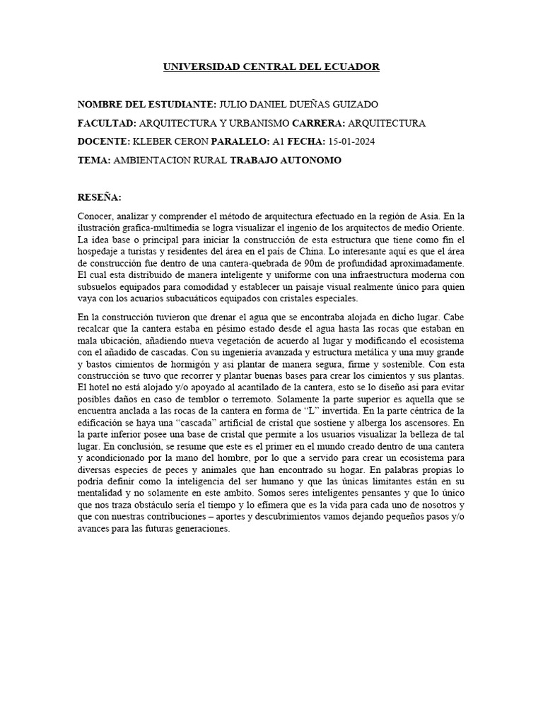 Universidad Central Del Ecuador PDF Cantera