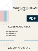 Wikang Filipino Bilang Kosepto