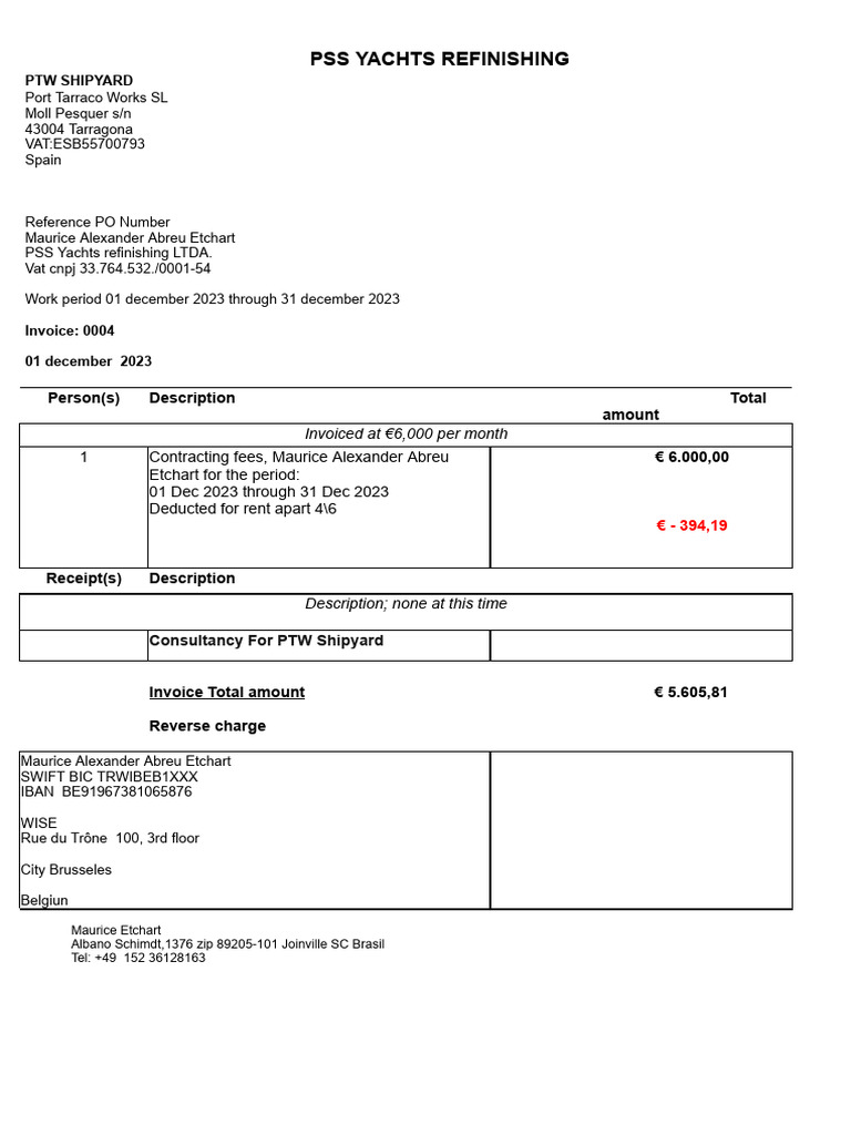 Invoice December 2023 | PDF