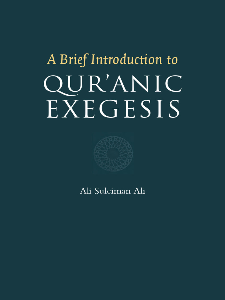 A Brief Introduction To Quranic Exegesis Red 2022 Download Free PDF 