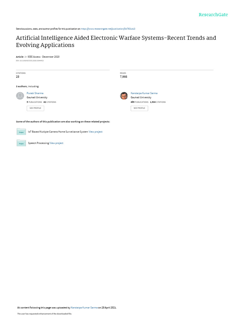 Artificial Intelligence Aided Electronic Warfare S Download Free Pdf