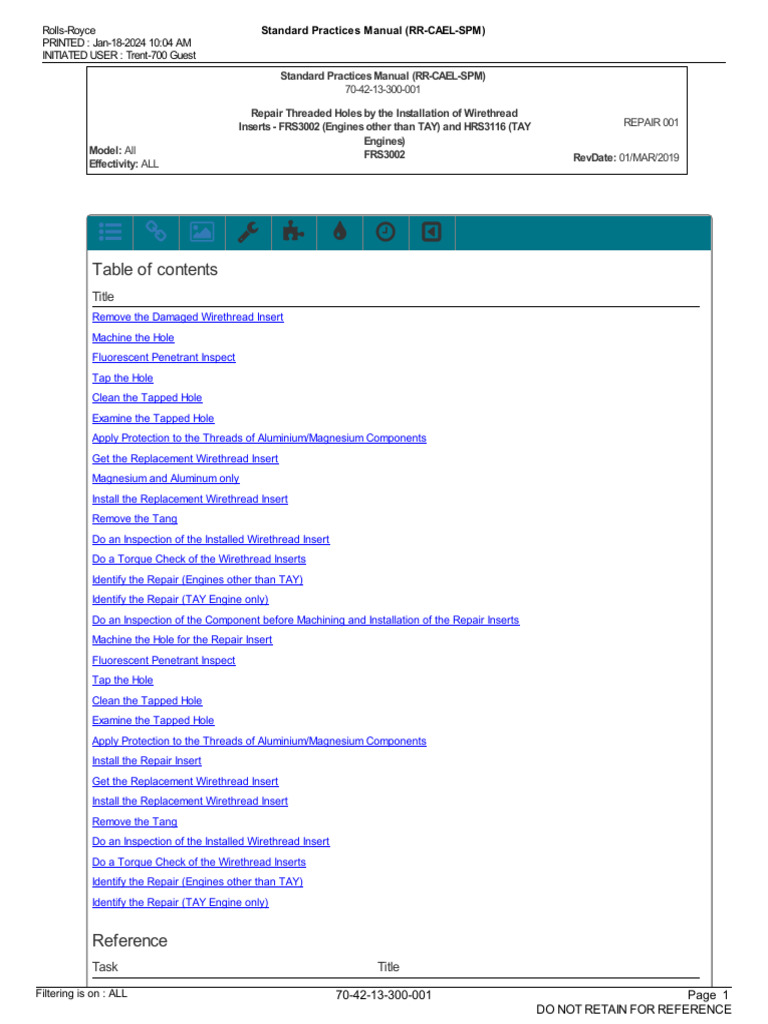 Rolls royce technical publications standard practices manual rr cael