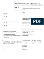 Physics - Section A: "Without Calculation" Physics Qs - Mock Test # 3