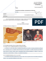 Teste de Avaliação de História e Geografia de Portugal