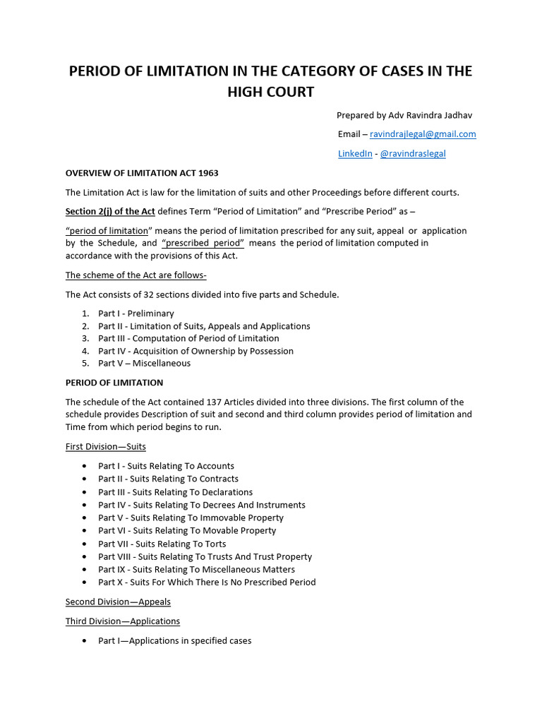 Limitation Periods PDF Mortgage Law Promissory Note