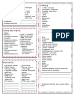 Travel Packing List