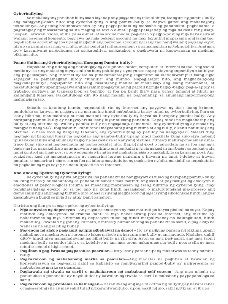 Cyberbullying | PDF