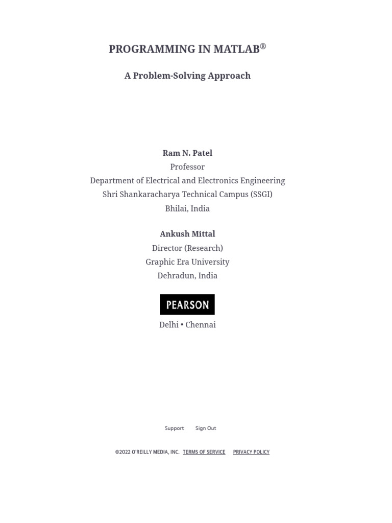 Title Page - Programming in MATLAB ® | PDF