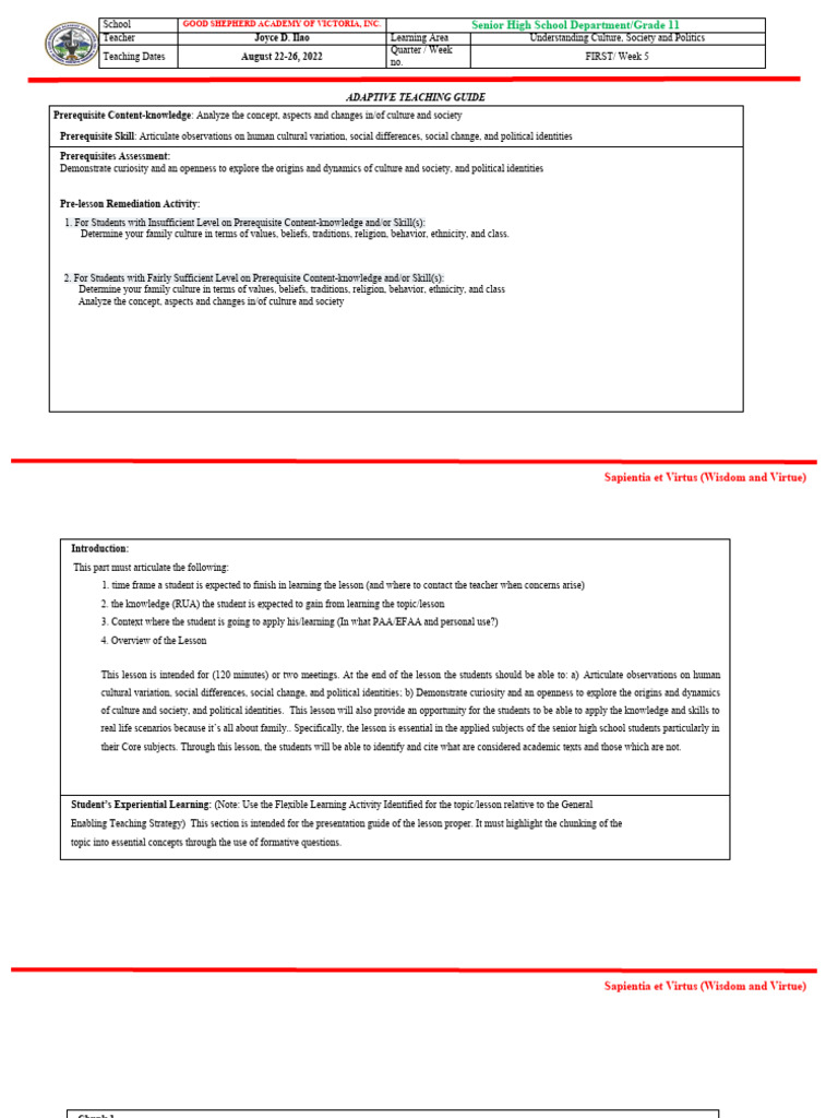 Adaptive Teaching Guide for UCSP | PDF | Learning | Wisdom