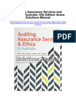 Instant Download Auditing Assurance Services and Ethics in Australia 10th Edition Arens Solutions Manual PDF Full Chapter