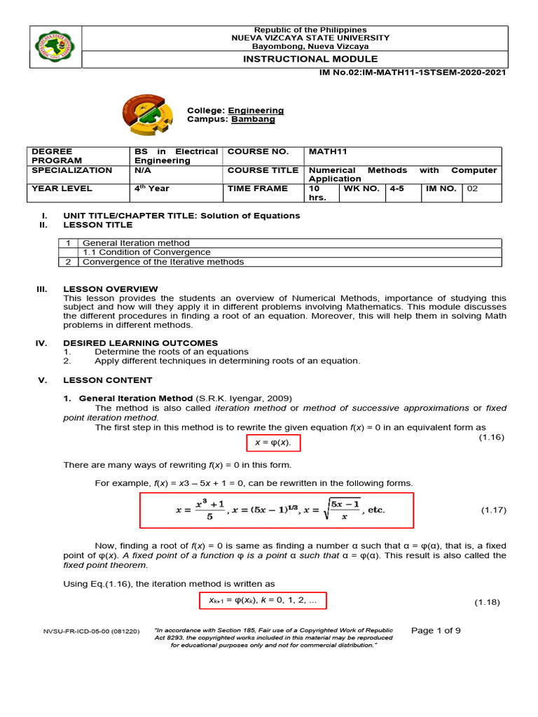 Ee4 Mod2 | PDF | Numerical Analysis | Equations